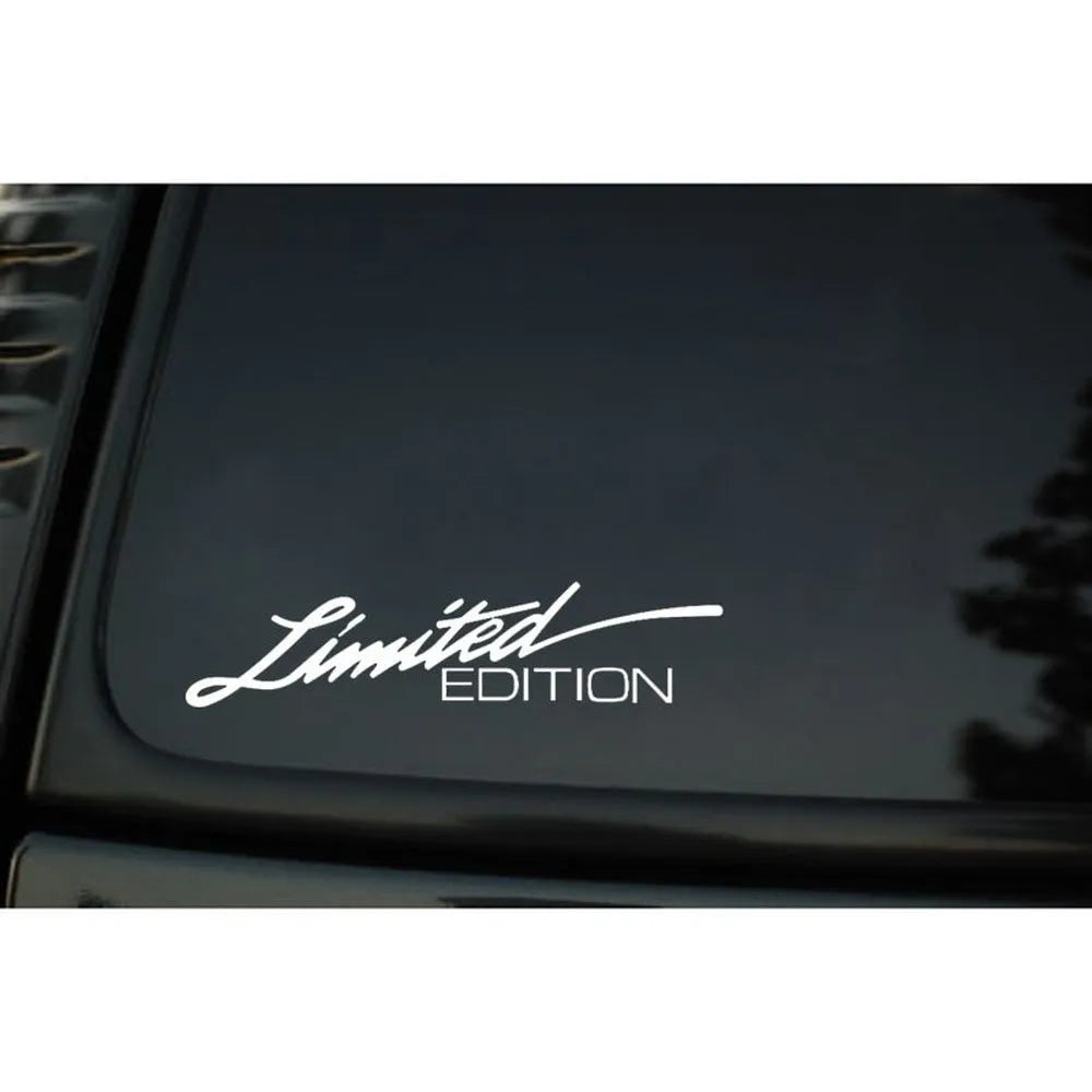 Reflective British style bumper sticker on plastic sheet, showing black, white, and colourful design options.
