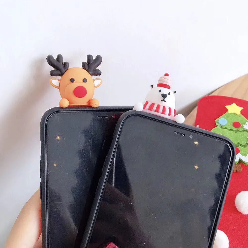 Christmas themed silicone back cover case for iPhone in one of four colour options