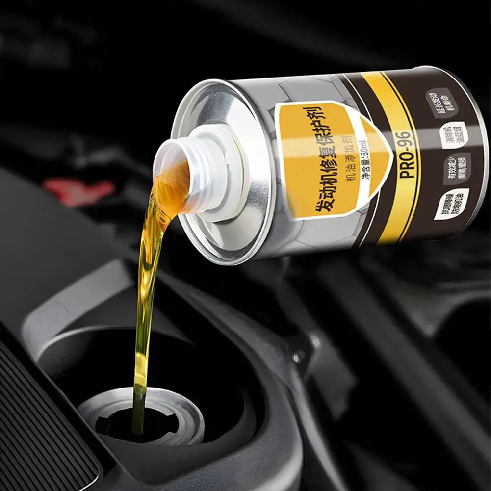 60ml engine oil additive bottle with white cover for automobile anti-wear protection