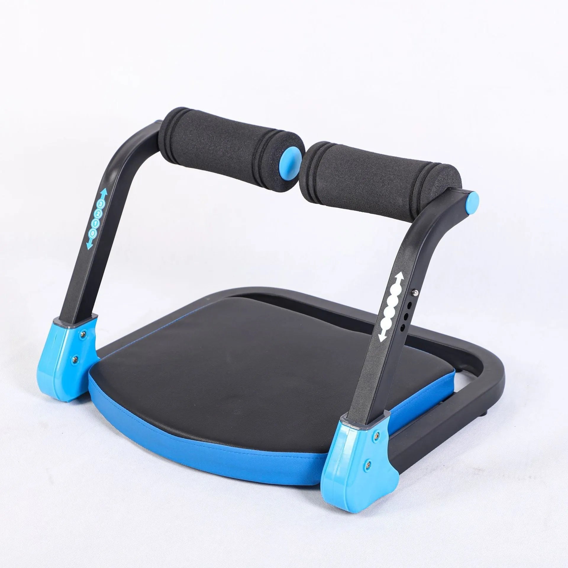 Mini abdominal fitness device in red or sky blue for home and office workouts
