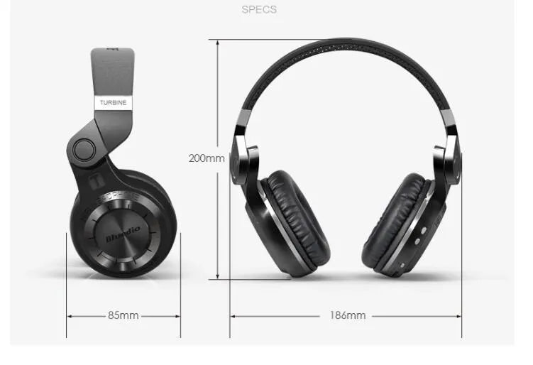 Blue String T2 Smart Edition 4.1 Bluetooth over-ear headphones with a metal folding frame in black or white.