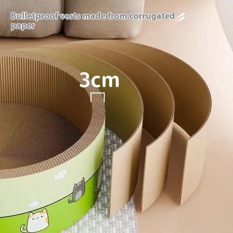 Large round cat scratch board with deepening pits made from corrugated paper in 45cm or 50cm diameter