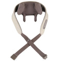 Creamy white rechargeable shoulder and neck massage instrument with USB cable.