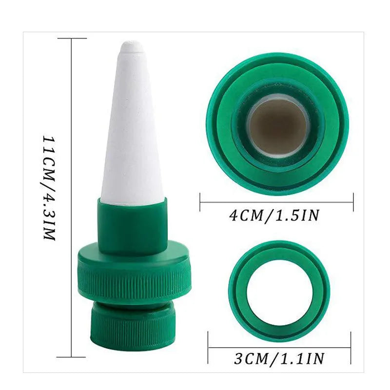 Green ceramic plant water dripper device for cola bottle automatic irrigation systems