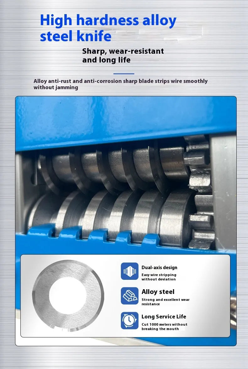 SD-017 manual wire stripping machine with compact 154mm length for 0.5-17mm diameter wires