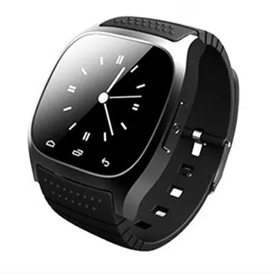 Smart Bluetooth sports watch in black white blue colours with fitness tracking features