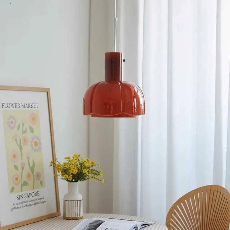 Medieval glass bud chandelier in retro style for ceiling installation
