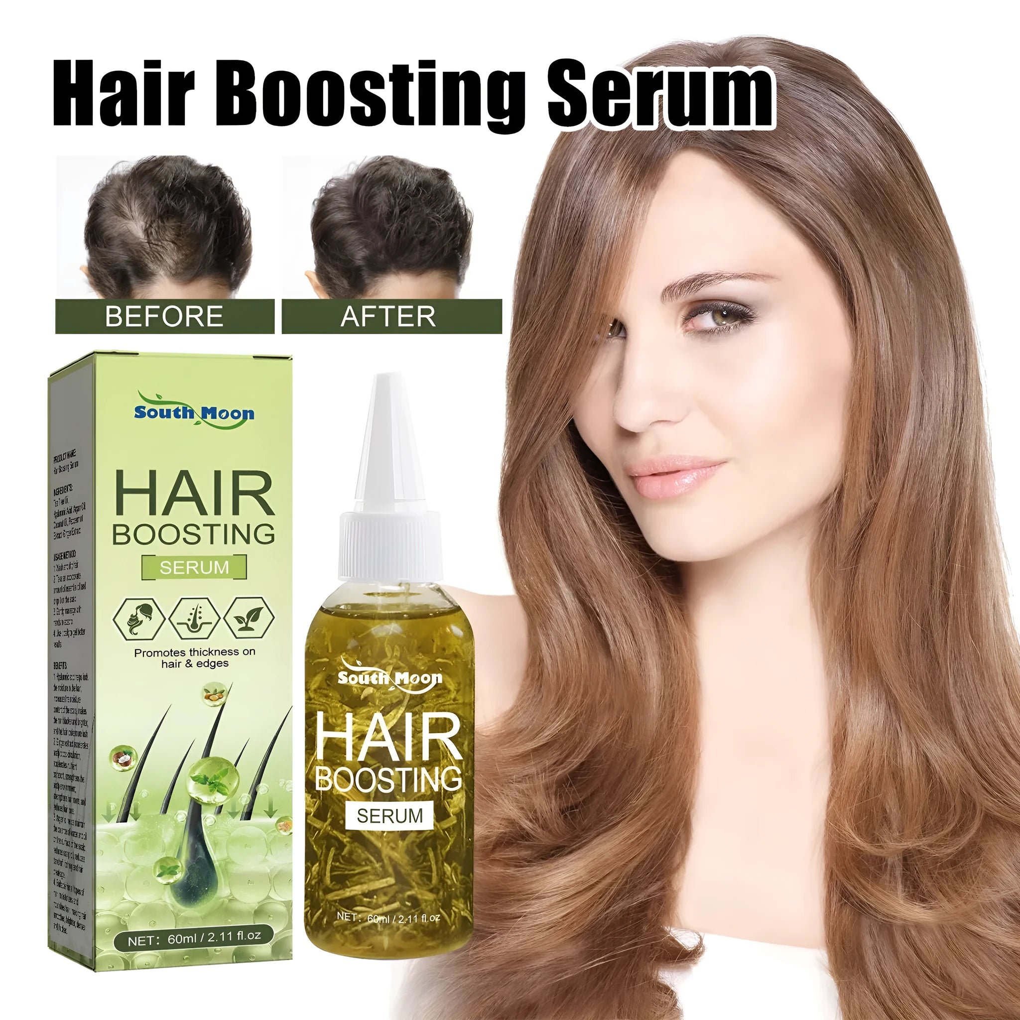 60ml bottle of anti-fall repair hair essential oil for dry hair tails