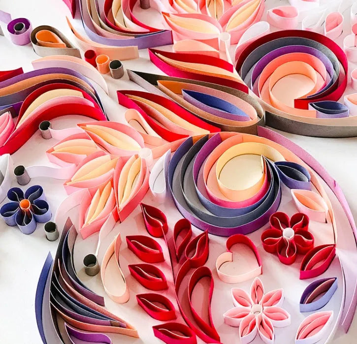 20 inch blue and pink butterfly quilling craft material pack with tools including scissors and glue