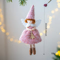 Girl's angel skirt felt pendant Christmas ornament in white or pink colour with cloth construction