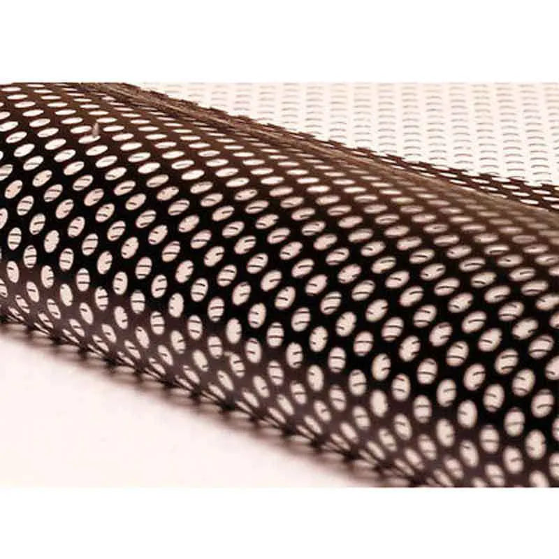 Black perforated mesh automotive film sheet for car wraps measuring 30cm by 106cm
