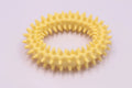 Blue TPR spiky circle ring dog chew toy for bite training and dental cleaning, 9.5cm diameter