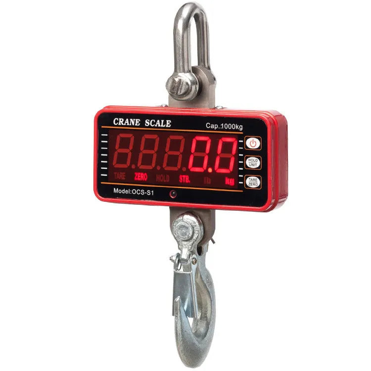 Orange electronic crane scale with digital display for industrial weighing up to 500kg