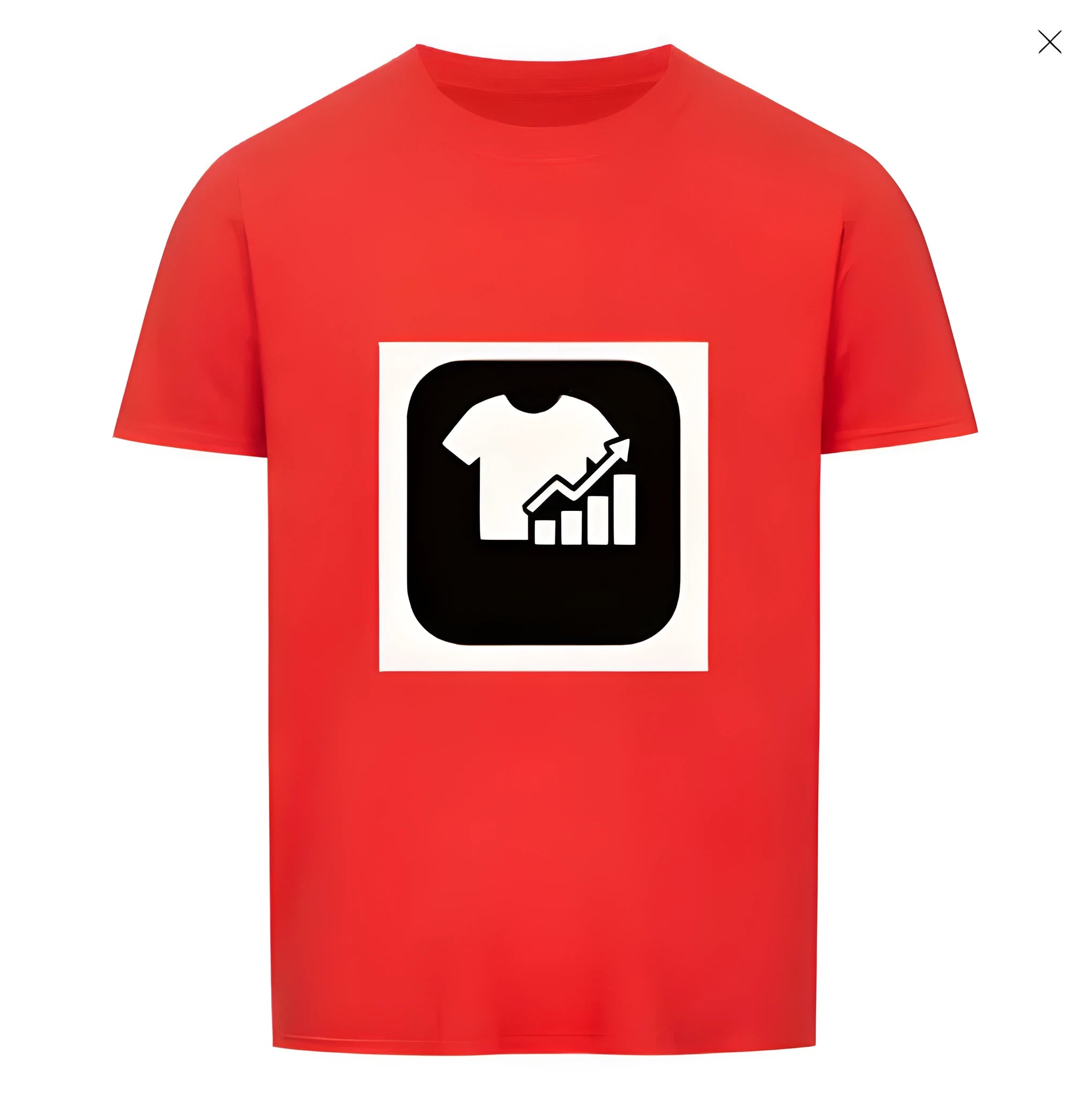 Red and white striped short sleeve T-shirt with a Japanese retro design.