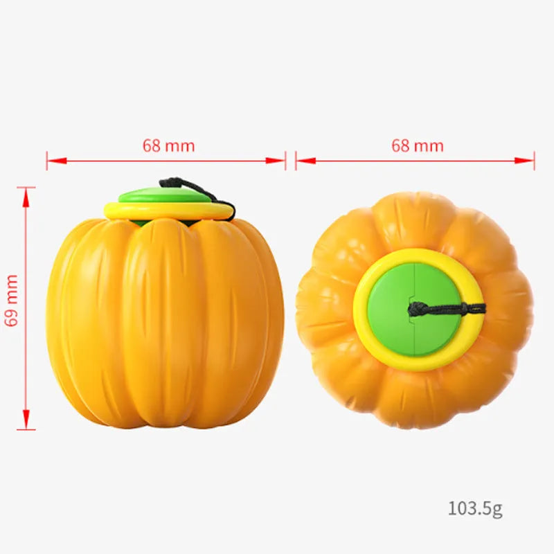 Green, orange and yellow 68mm plastic squeaker dog chew ball toy for small dogs