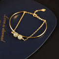Hetian jade lucky beads bracelet with gold inlay detailing in women's single, double or three-bead versions