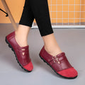 Women's plus size casual flat shoes with Velcro strap and round toe in multiple colours.