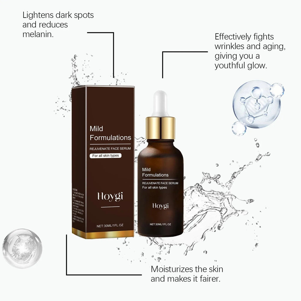 30ml bottle of facial skincare essence with arbutin, collagen, vitamin C and hyaluronic acid