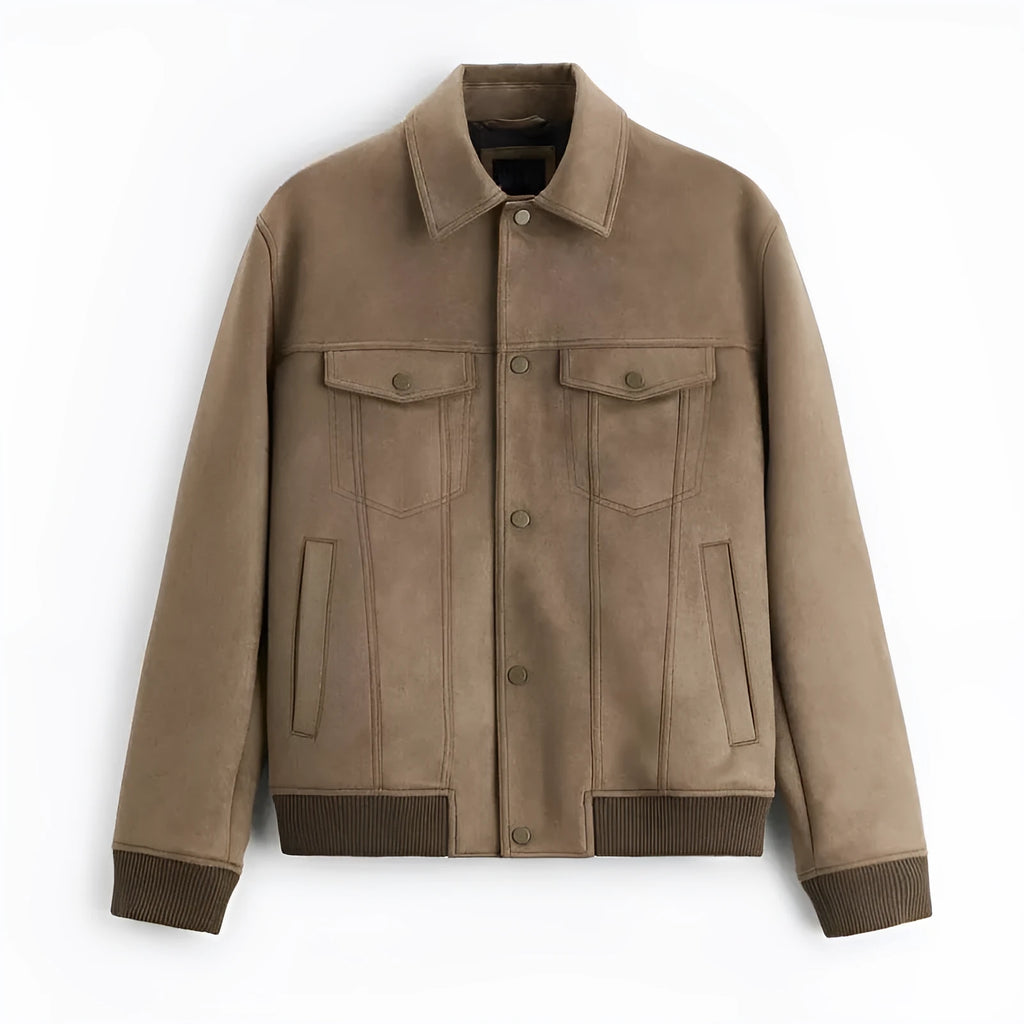 Commuters suede velvet jacket in British style with long sleeves