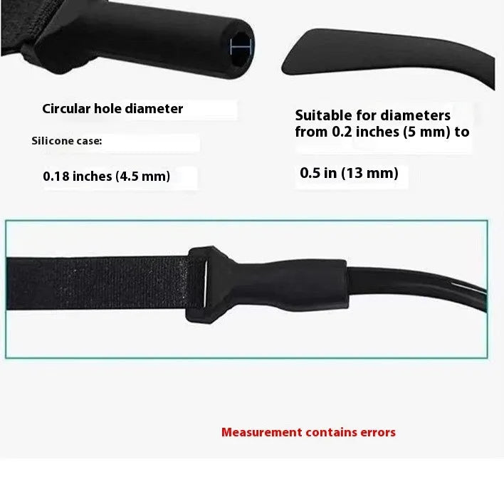 Black adjustable glasses cord with silicone earpiece hooks for anti-slip eyewear retention