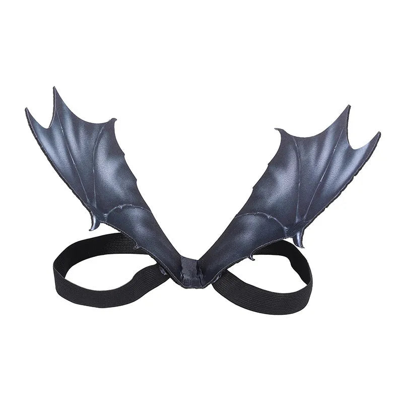 Black cloth bat wings Halloween costume for dogs and cats in large, medium, and small sizes