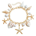 Alloy metal waist chain and matching bracelet set with star detailing for women's summer beachwear
