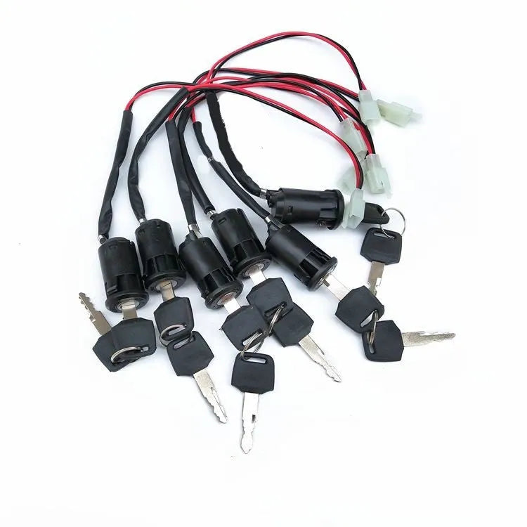 Plastic electric door lock actuator for cars with connector terminals