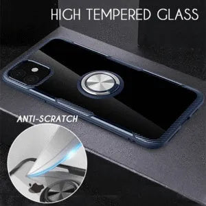 PU material iPhone case in black colour for iPhone 11 Pro Max with fashion back cover design.