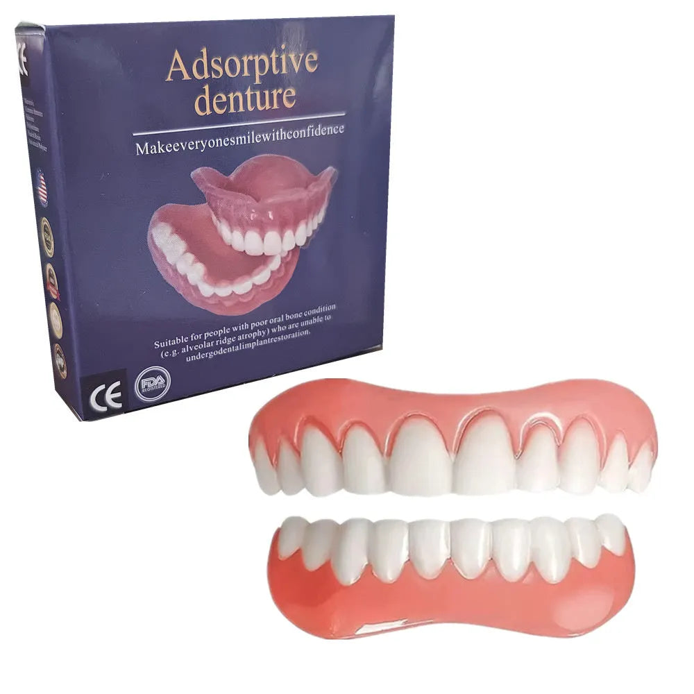 Silicone simulation smile dentures tooth socket for dental training with upper and lower teeth