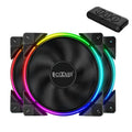 Three black RGB 120mm computer case fans with hydraulic bearings and adjustable speed
