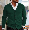 Men's slim fit acrylic cardigan sweater in autumn colours with long sleeves