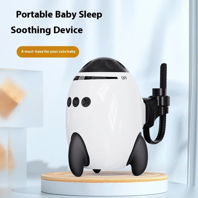 White portable baby stroller shaking device with automatic rocking and Bluetooth connection