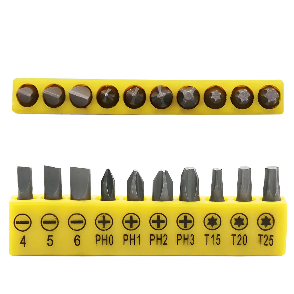 L-shaped double-ended socket wrench with ten drill bits for mechanical work