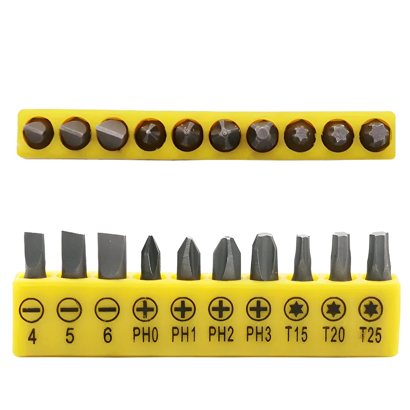 L-shaped double-ended socket wrench with ten drill bits for mechanical work