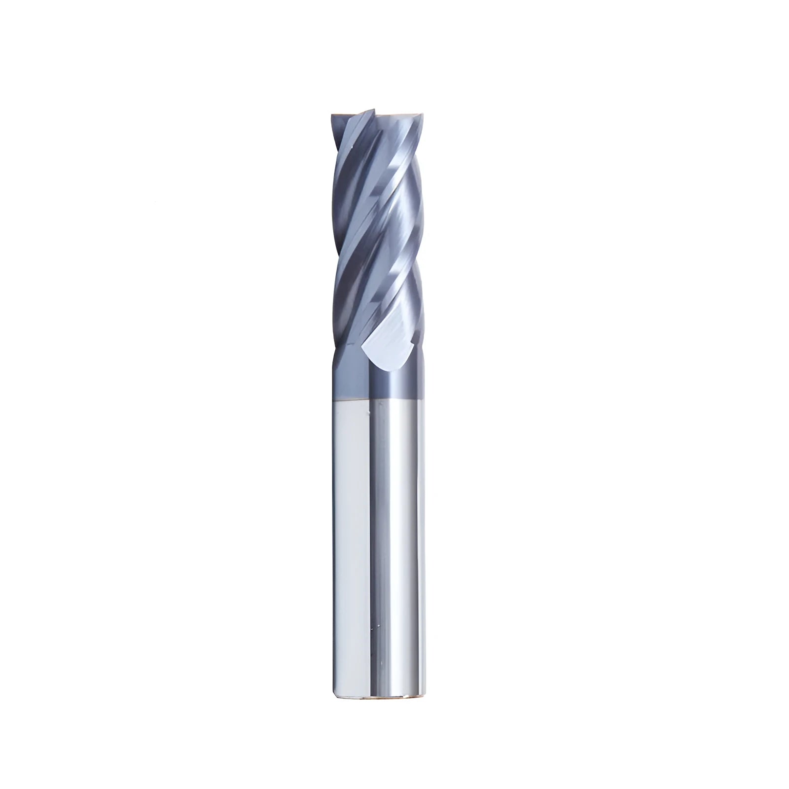 Hard alloy spiral milling cutter with straight shank and 4-slot design