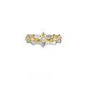 Princess Knight adjustable silver couple ring with electroplated finish in white gold or black gold colour option