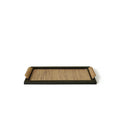 Pine wood serving tray with a separate compartment, shown in small and large size options