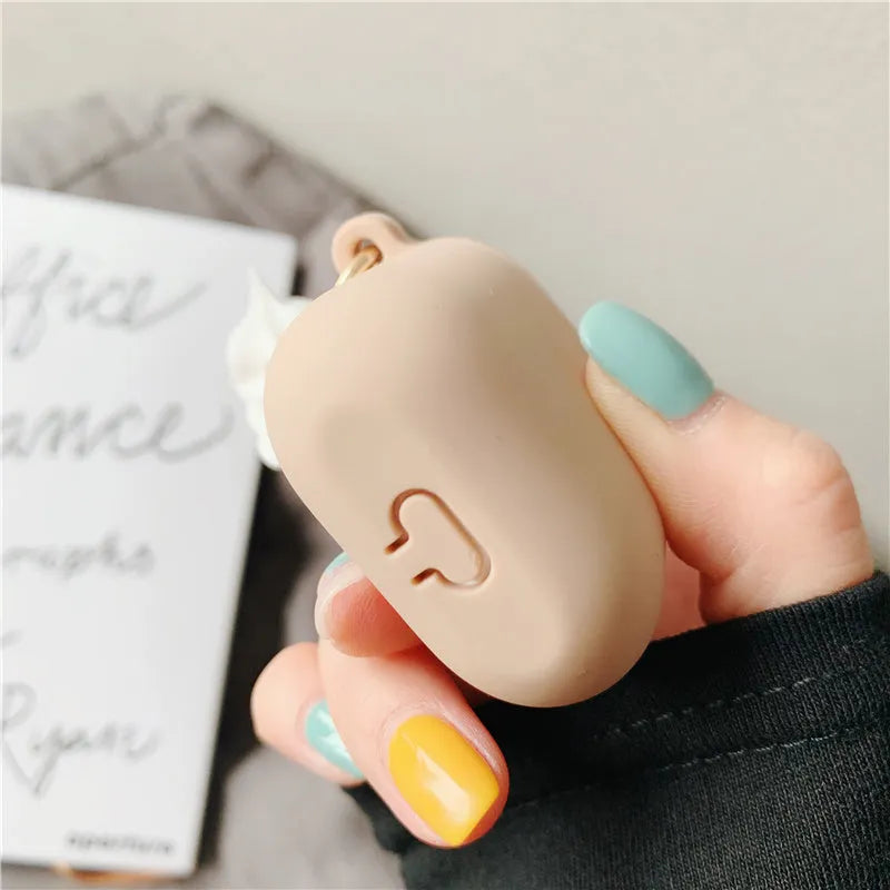 Silicone protective case with ice cream cone design for Apple AirPods 2 wireless headphones