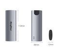 Gray USB3.0 mobile SSD external hard drive for direct phone connection measuring 119mm long
