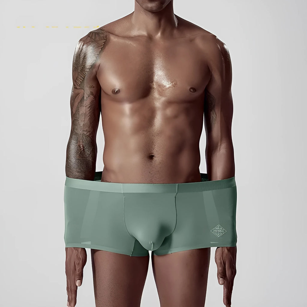 Men's seamless modal underwear in mid waist design showing solid colour options