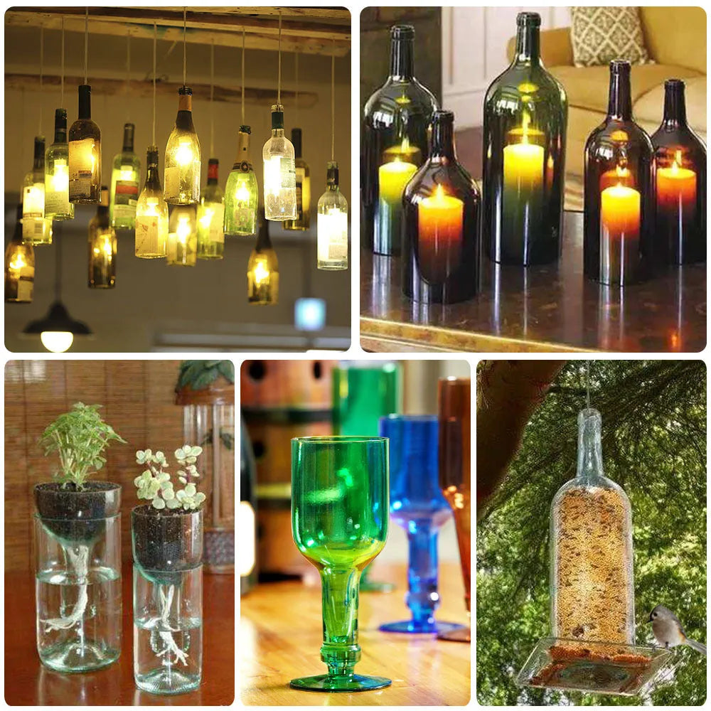 Yellow DIY bottle cutter tool for cutting glass wine and beer bottles