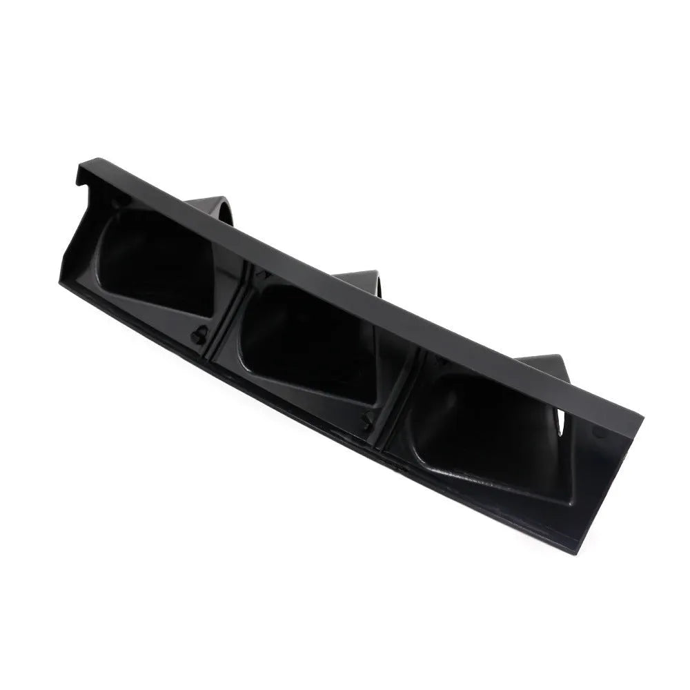 Black ABS instrument mounting bracket for 52mm car gauges with three-hole right-drive configuration