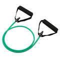 Adjustable chest expander with TPE tension rope showing five colour options for different resistance levels