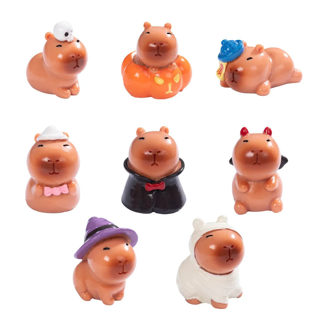 Halloween capybara resin decoration in micro landscape scale with detailed character theme