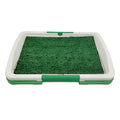 Green artificial turf dog grass patch toilet with three-layer construction for indoor puppy potty training