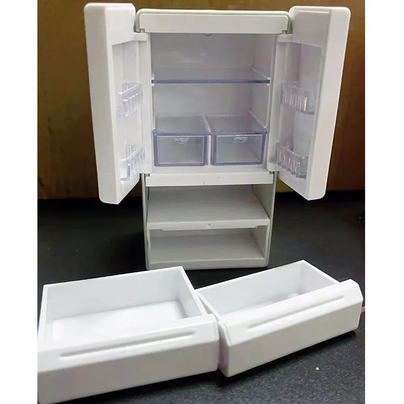White plastic miniature candy shop toy model with LED light-up feature on display