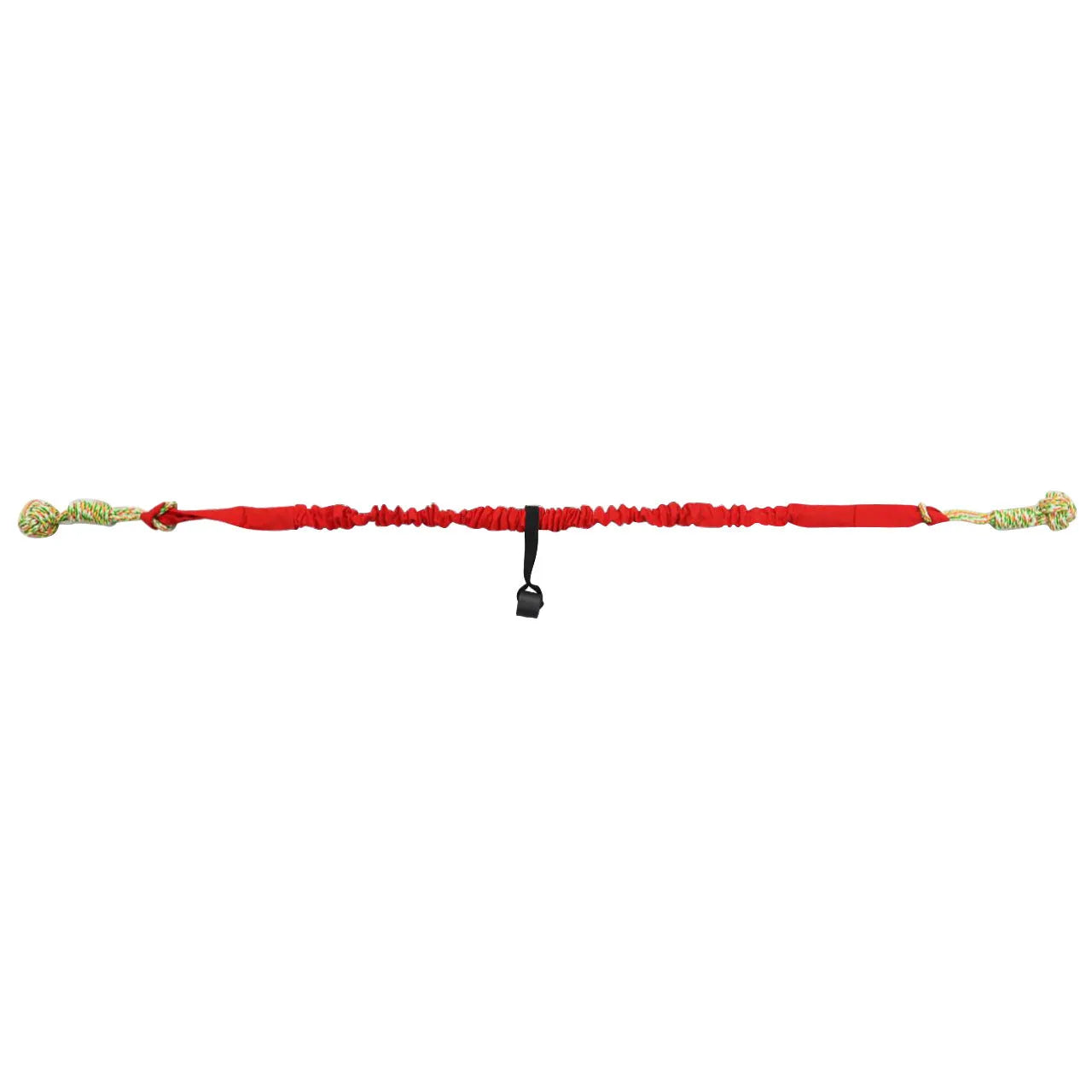 Cotton thread dog tug-of-war rope toy shown in red colour on a plain background.
