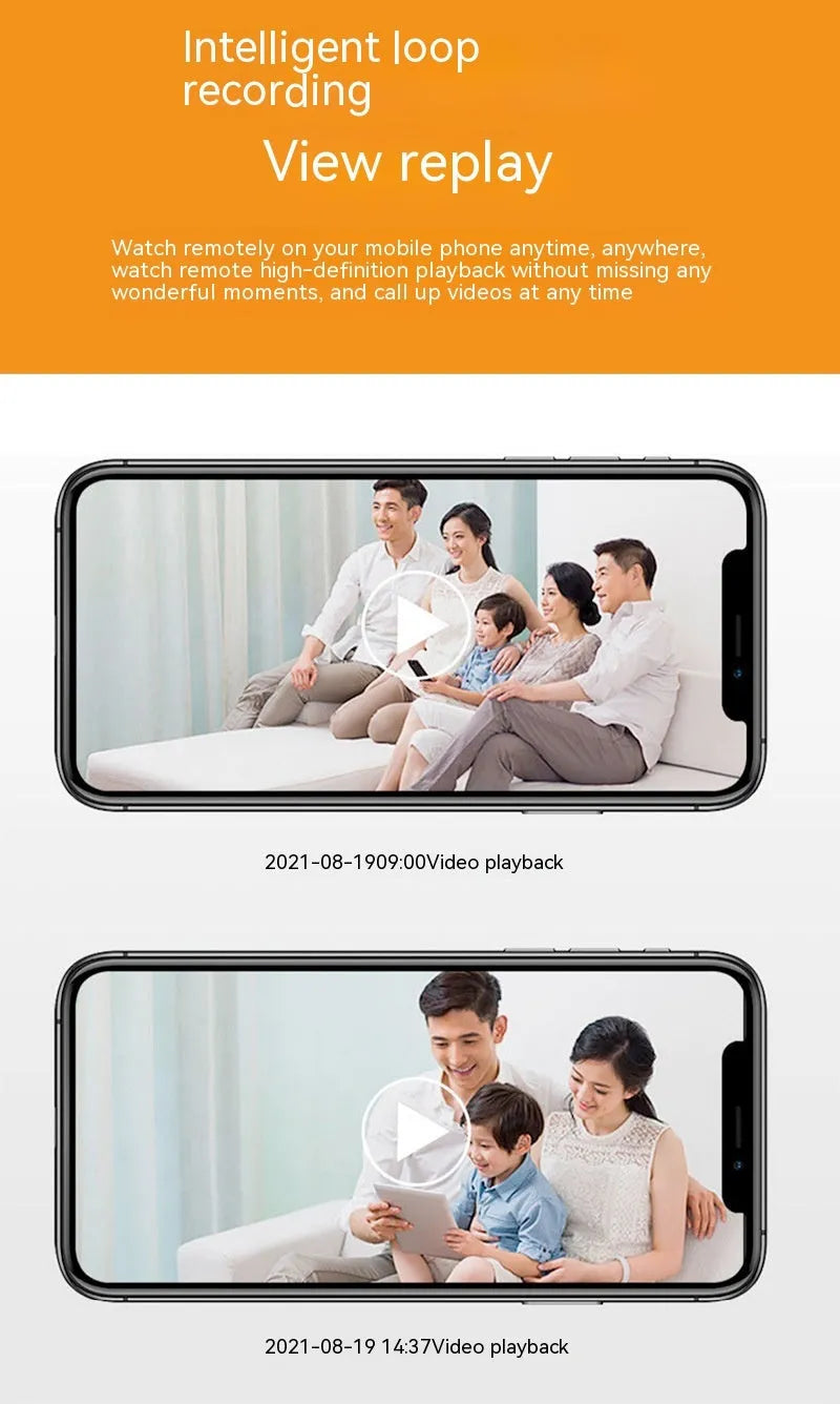 Wireless bulb security camera with metal and plastic housing, measuring 5cm by 12cm.