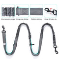 Black nylon pet training waist bag with dog leash set for outdoor walking