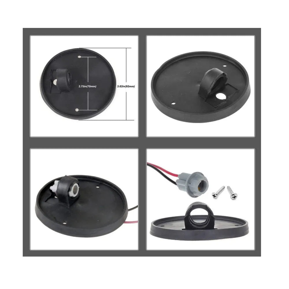 Five-piece LED roof cab marker light set with yellow polycarbonate lenses and mounting hardware